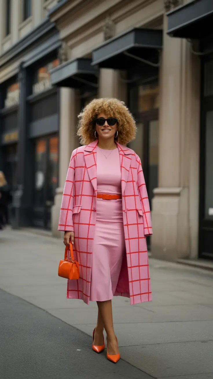 spring transition outfits 2026 Soft Pink Layers with a Citrus Twist