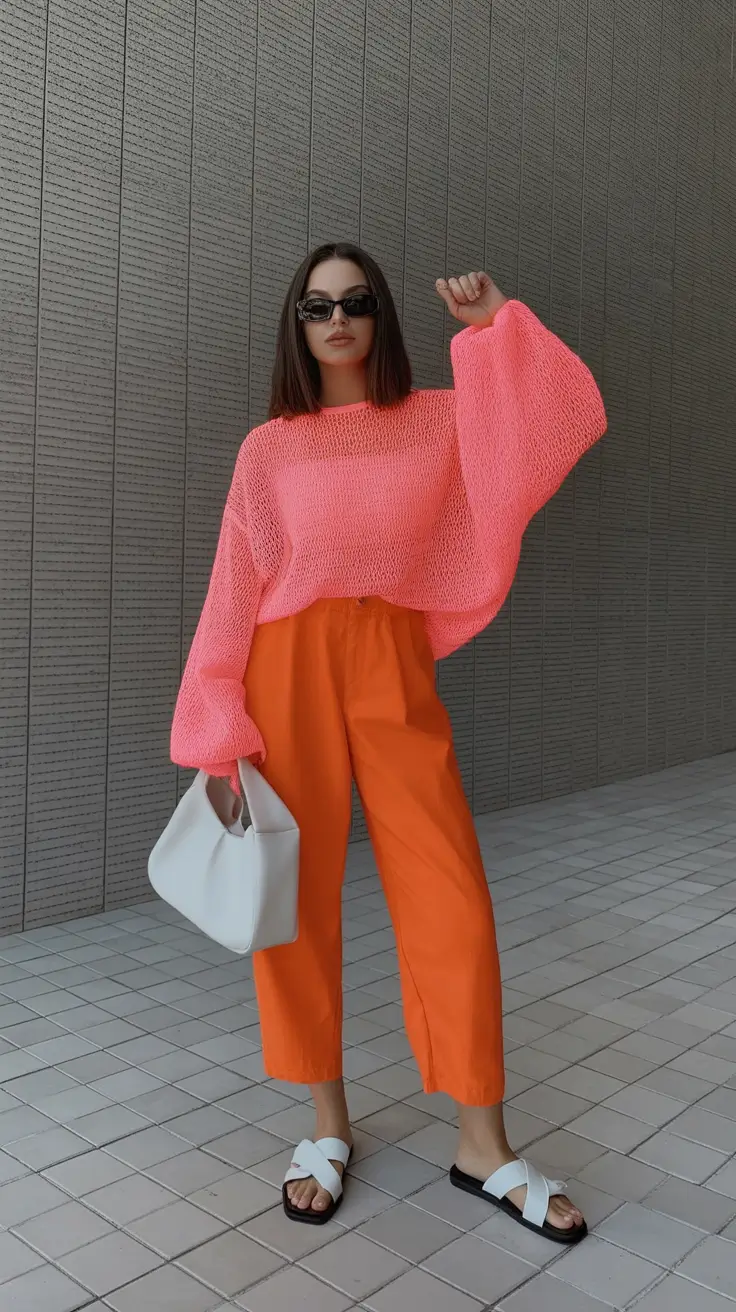 spring transition outfits 2026 Bold Color Blocking for Warm Spring Energy
