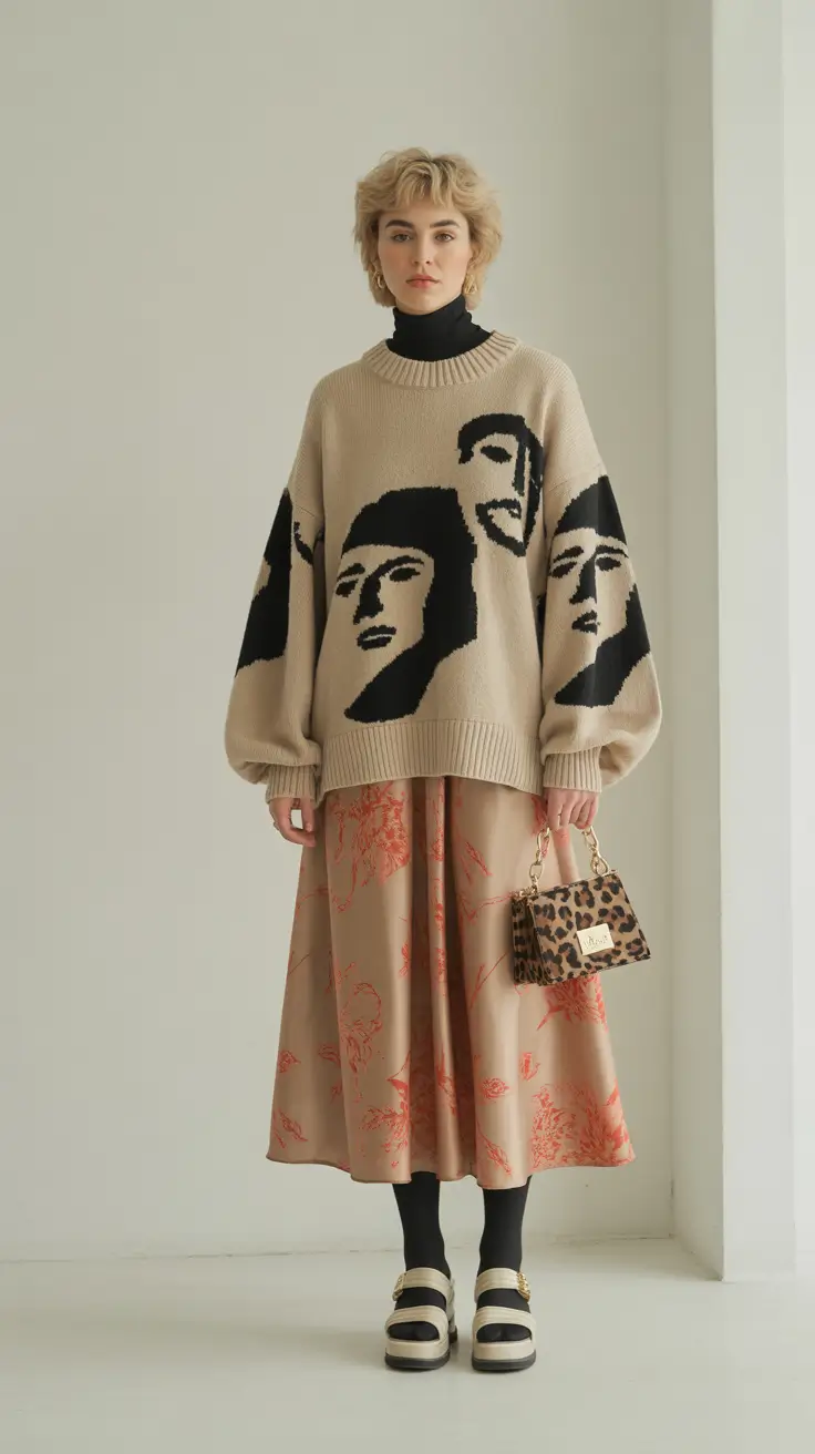 spring transition outfits 2026 Artful Knits with Soft Neutrals