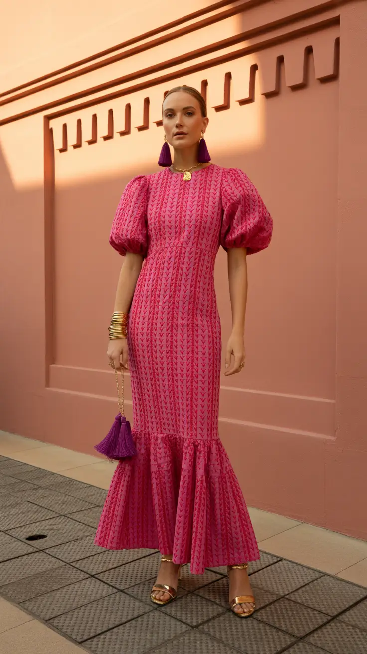 spring wedding guest outfit 2026 Vibrant Textures for a Bold Spring Statement