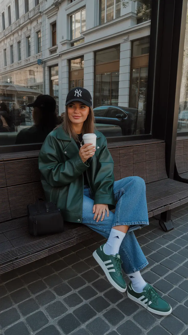 rainy spring outfits 2026 - Urban Green Layers for a Refreshing Street Mood