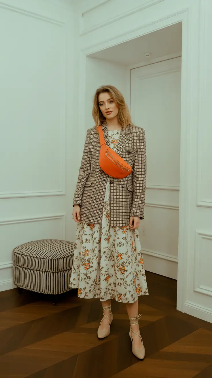 rainy spring outfits 2026 - Soft Florals with a Structured Twist