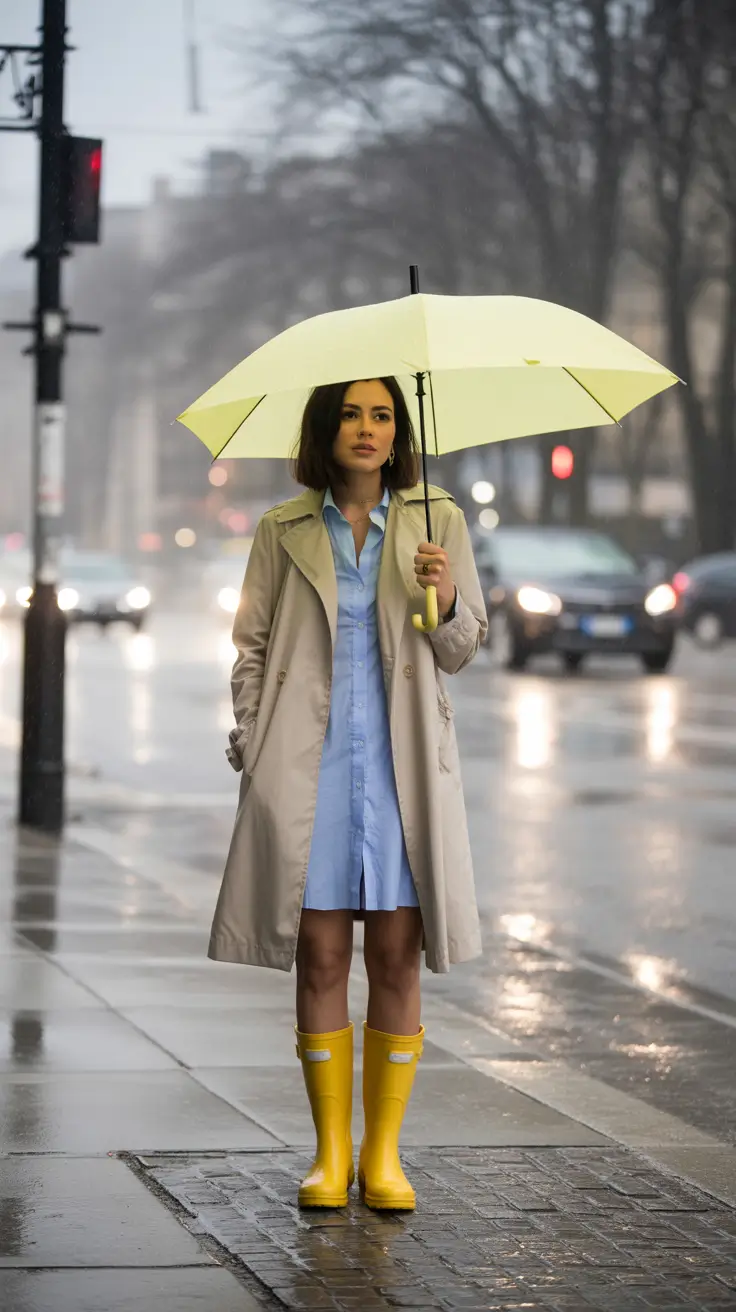 rainy spring outfits 2026 - Bright Boots for Rainy-Day Mood Lifting