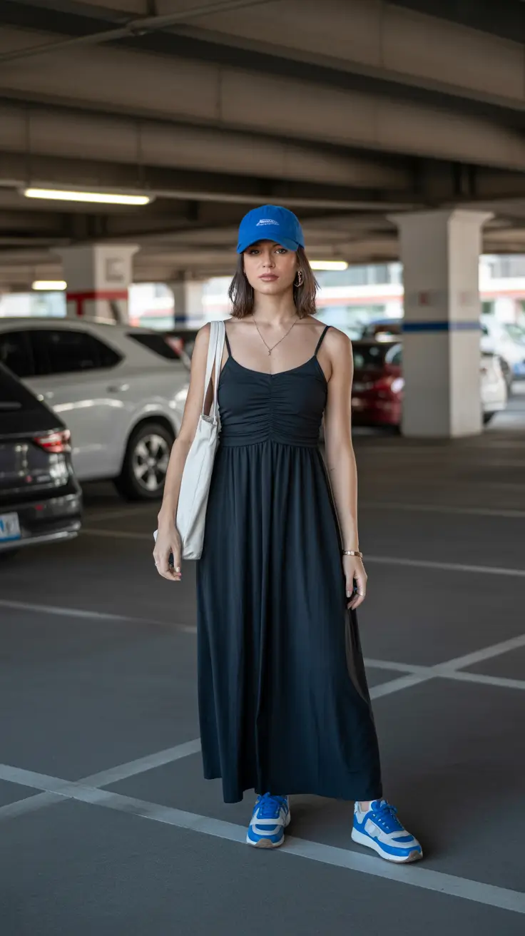 stylish spring outfit for saturday 2026 Athletic Brights with a Soft, Flowy Balance