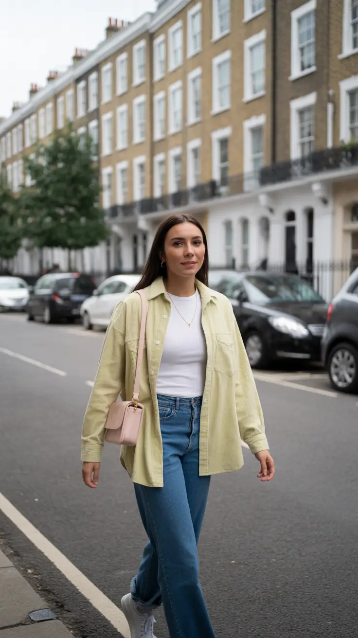 stylish spring outfit for saturday 2026 Soft Pastels with Classic Denim Energy