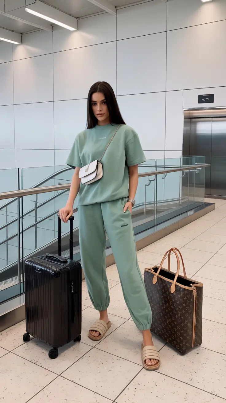 spring airport outfits 2026 Monochrome Mint for Calm Spring Departures