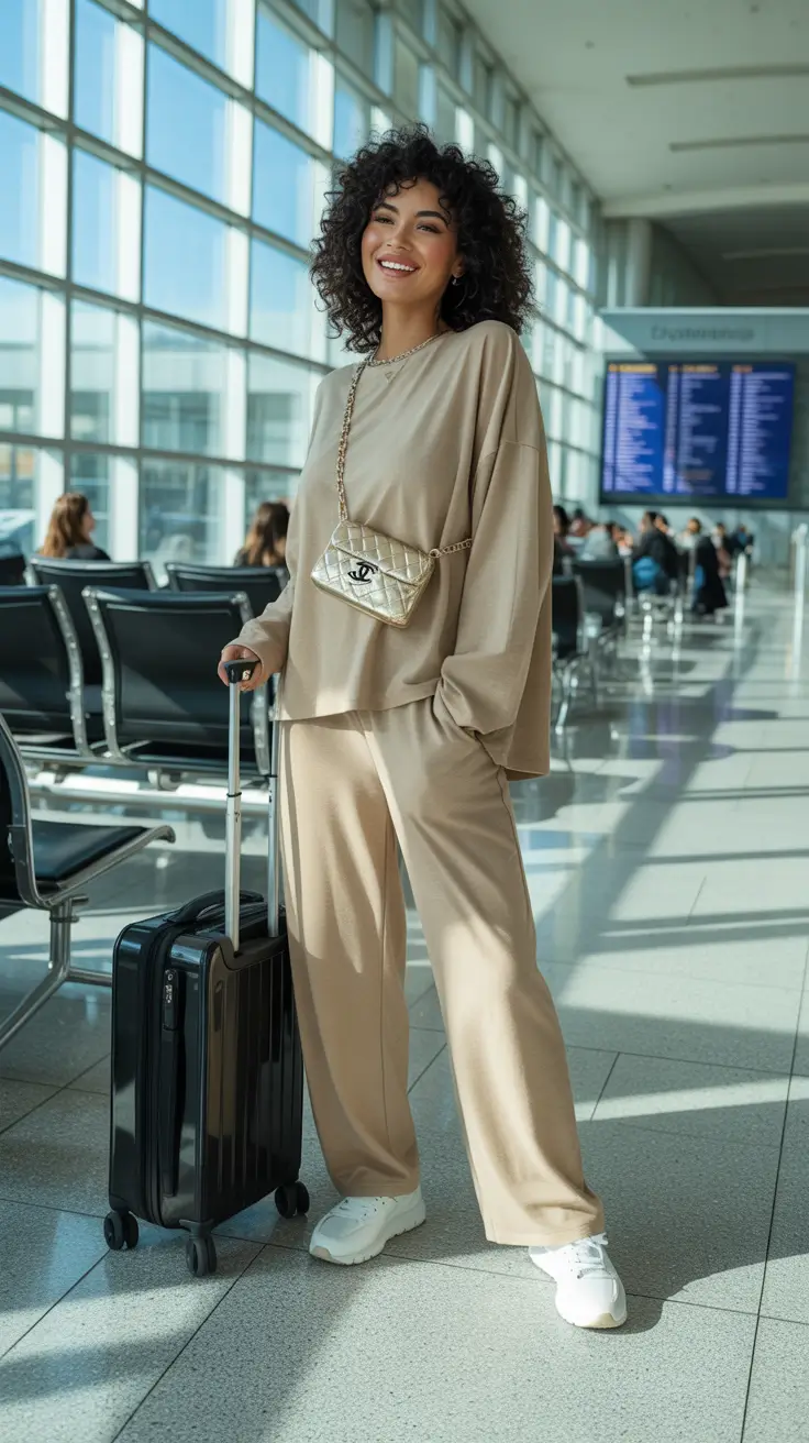 spring airport outfits 2026 Soft Neutral Minimalism With an Elevated Twist