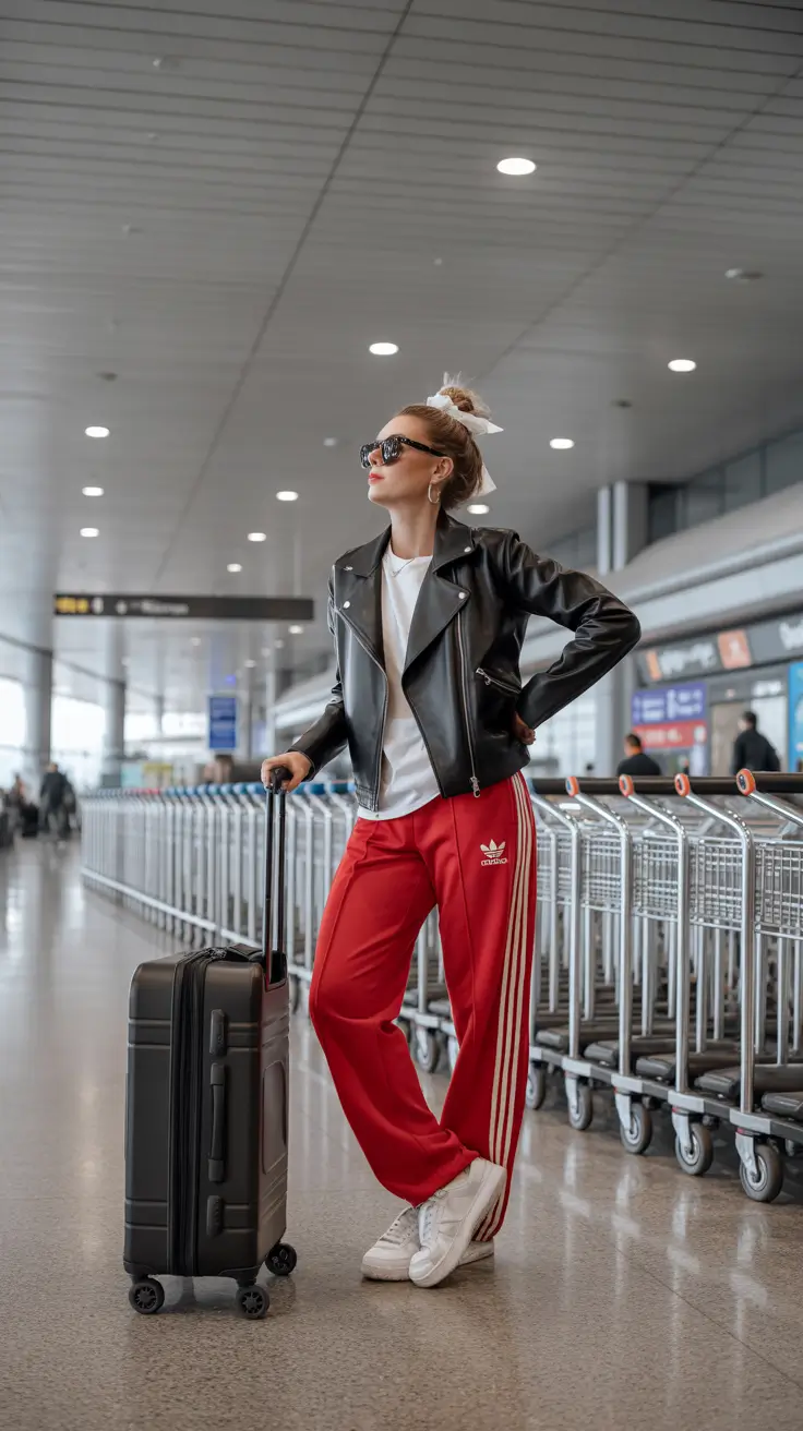 spring airport outfits 2026 Sporty Retro Energy for Bold Spring Travel