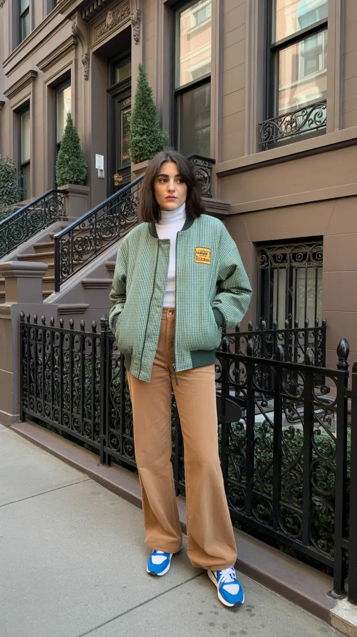 cold spring outfits 2026 Soft Green Layers with Urban Ease