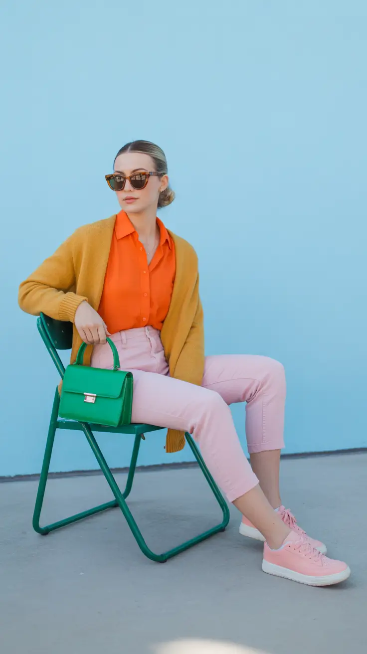 spring work outfits 2026 Color Harmony With Soft Pastels and Citrus Brights