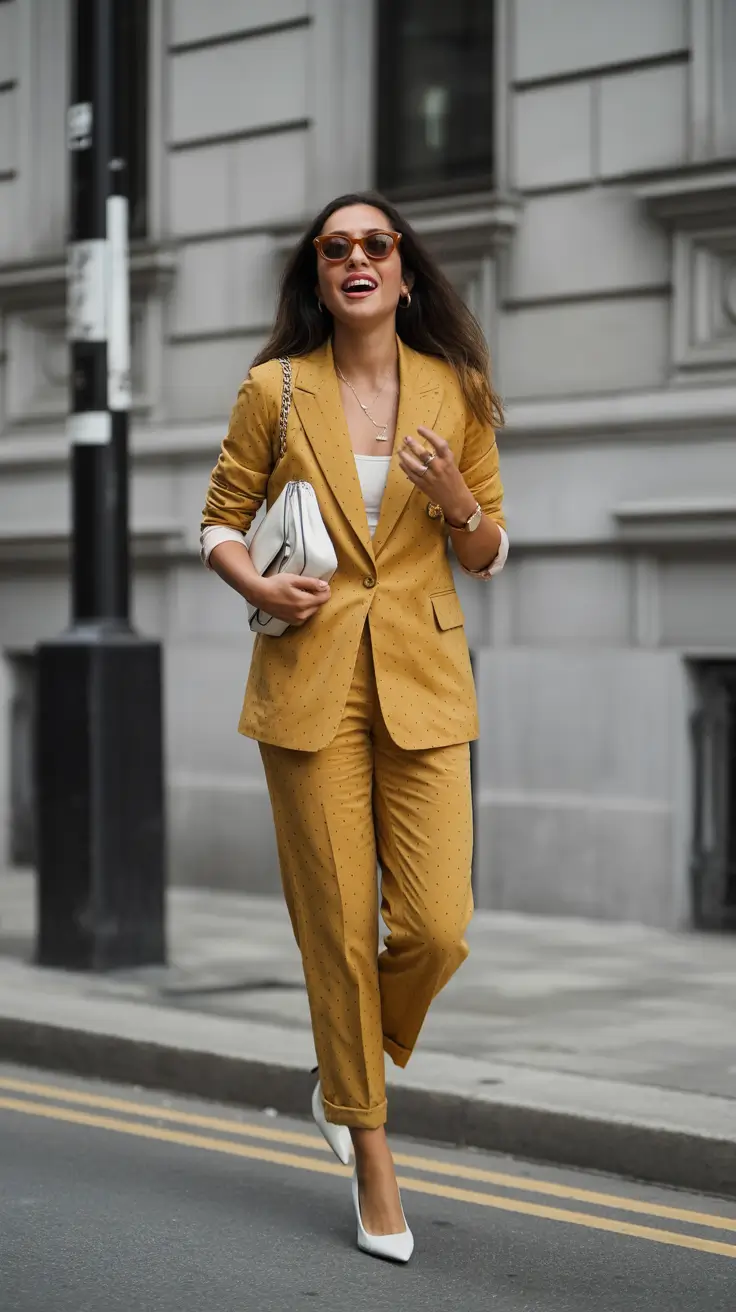 spring work outfits 2026 Golden Suiting for Confident Spring Mornings