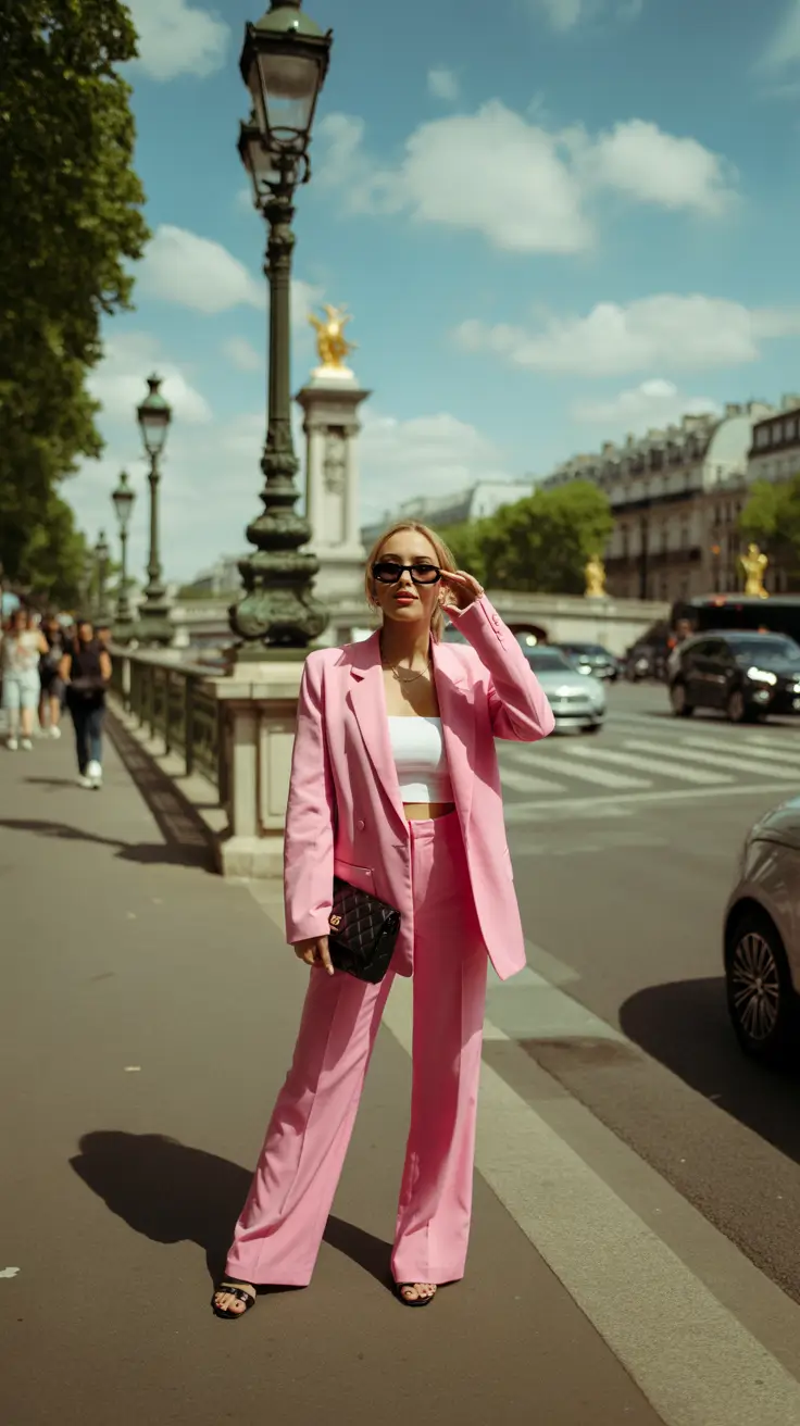 spring work outfits 2026 Pink Power Suiting With a Modern Twist
