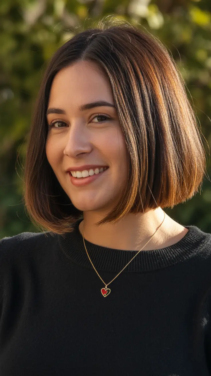 spring bob haircut Soft Brunette Bob with Gentle Spring Warmth