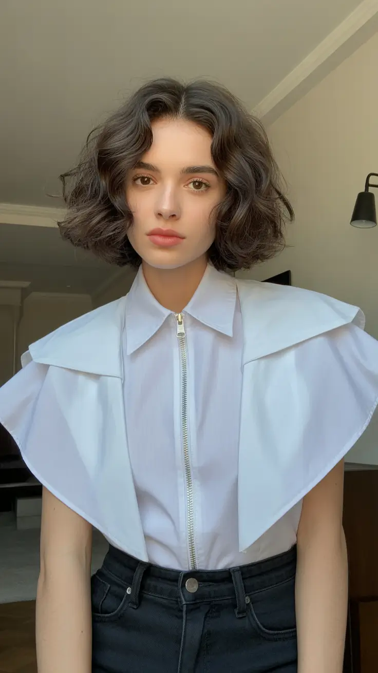 spring bob haircut Soft-Volume Curly Bob with Airy Middle Part