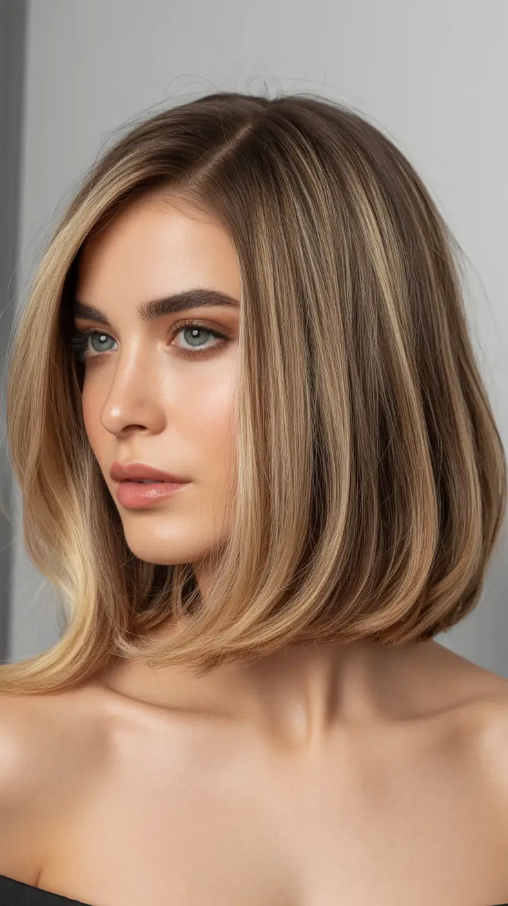 spring bob haircut Rooted Vanilla-Blonde Bob with Soft Dimensional Layers
