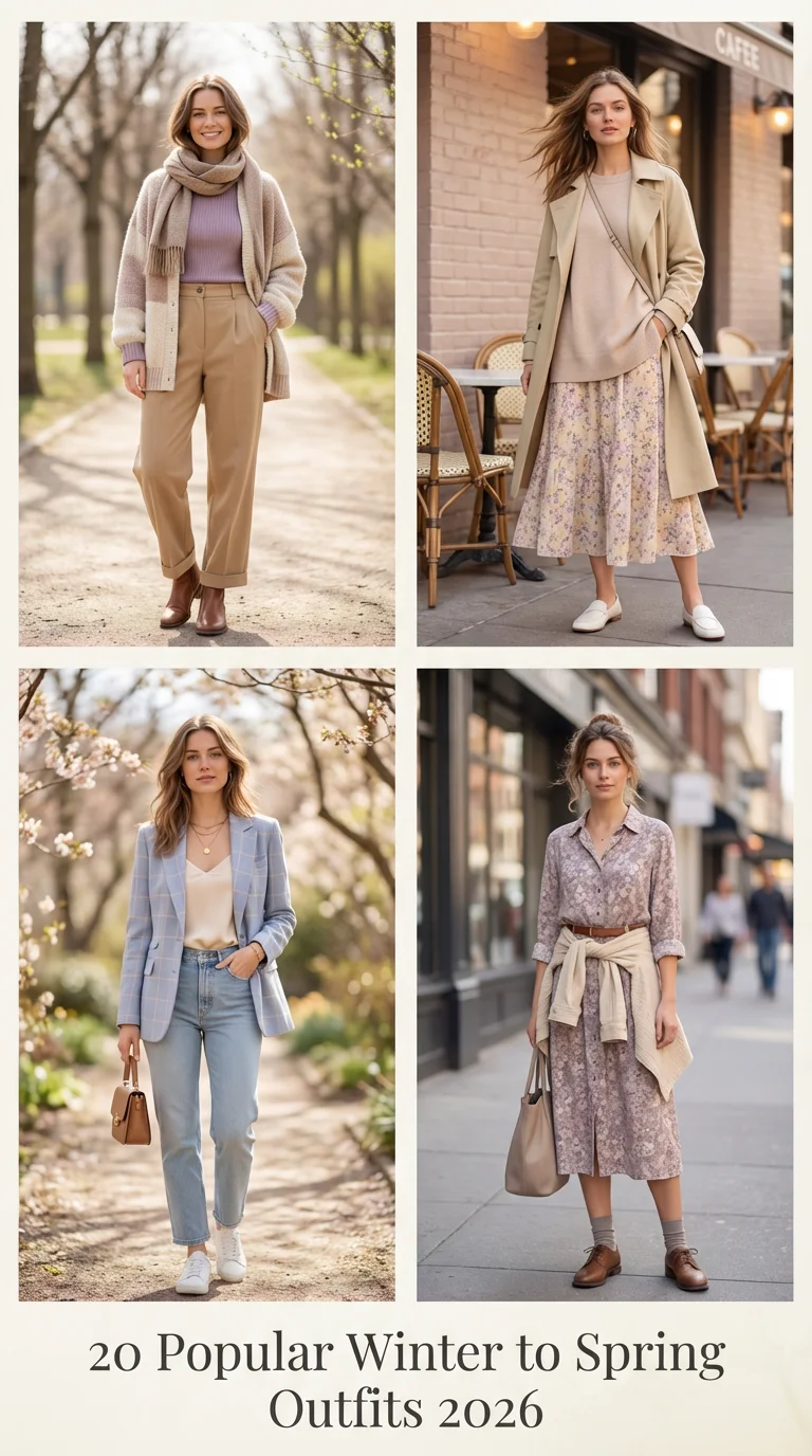 Popular Winter to Spring Outfits 2026: Fresh Transitional Ideas for Women