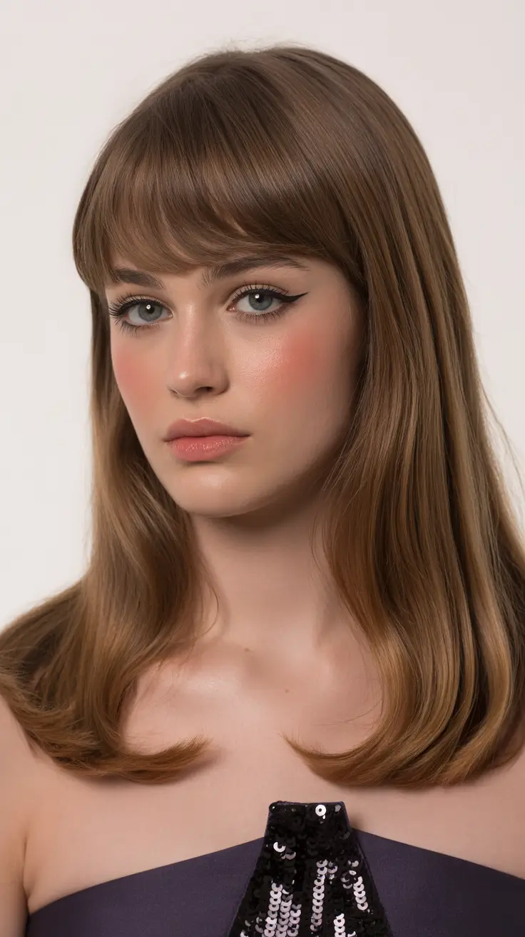 spring-brown-hair-color-2026-Honey-Brown-Bangs