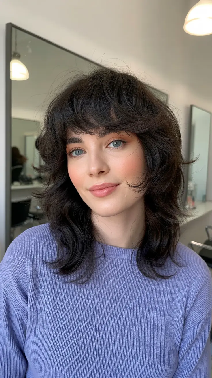 mid length spring haircut Layered Shag Revival with Playful Movement