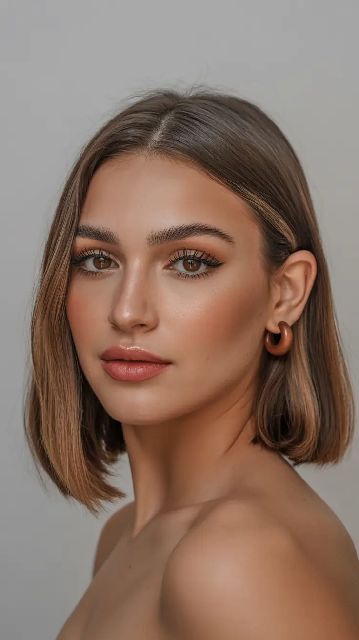 mid length spring haircut Chic Minimalist Bob with Sleek Definition