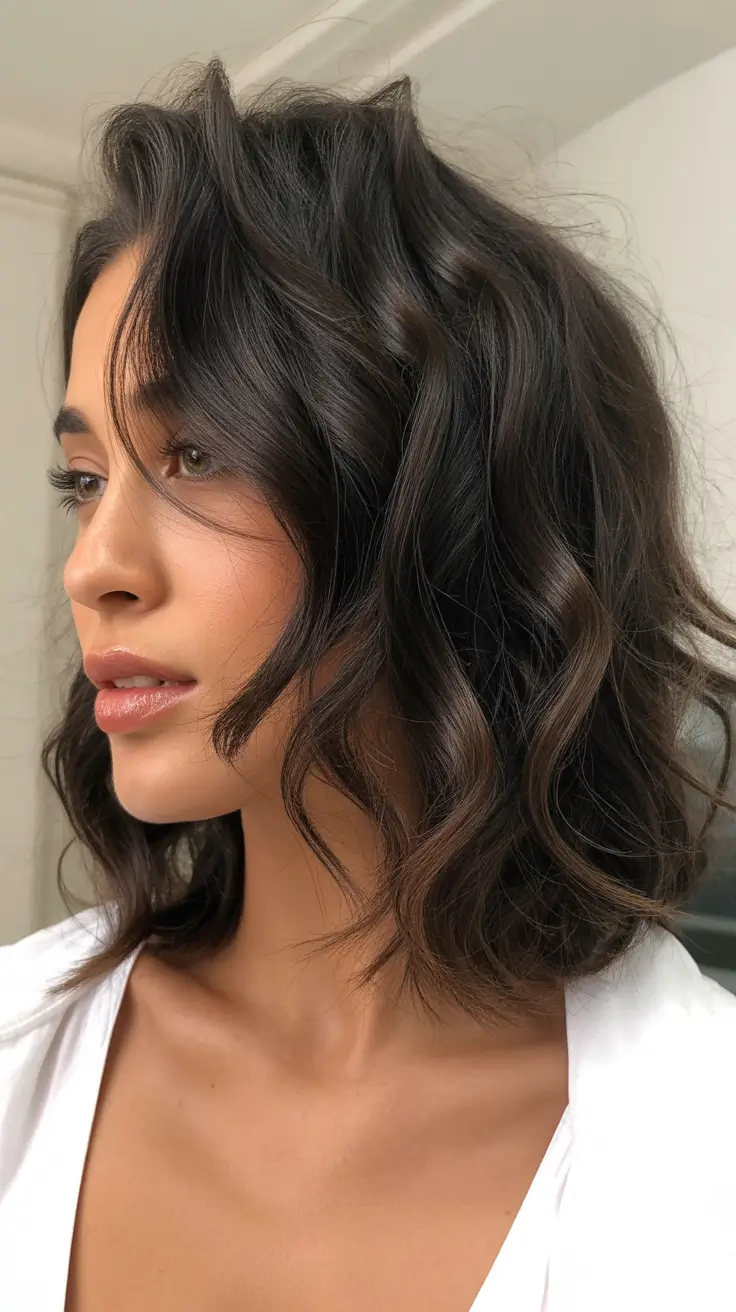 mid length spring haircut Deep Waves with Dimensional Spring Movement