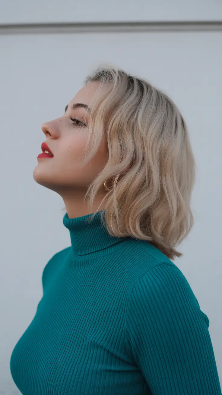 mid length spring haircut Soft Blonde Waves with Whisper-Light Texture