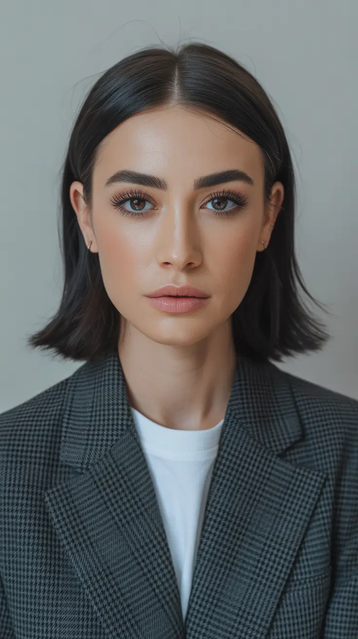 mid length spring haircut Sleek Precision with a Modern Classic Finish