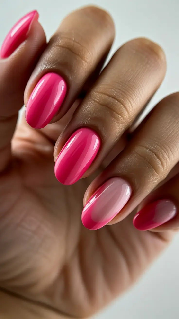 spring hot pink nails 2026 soft fade design