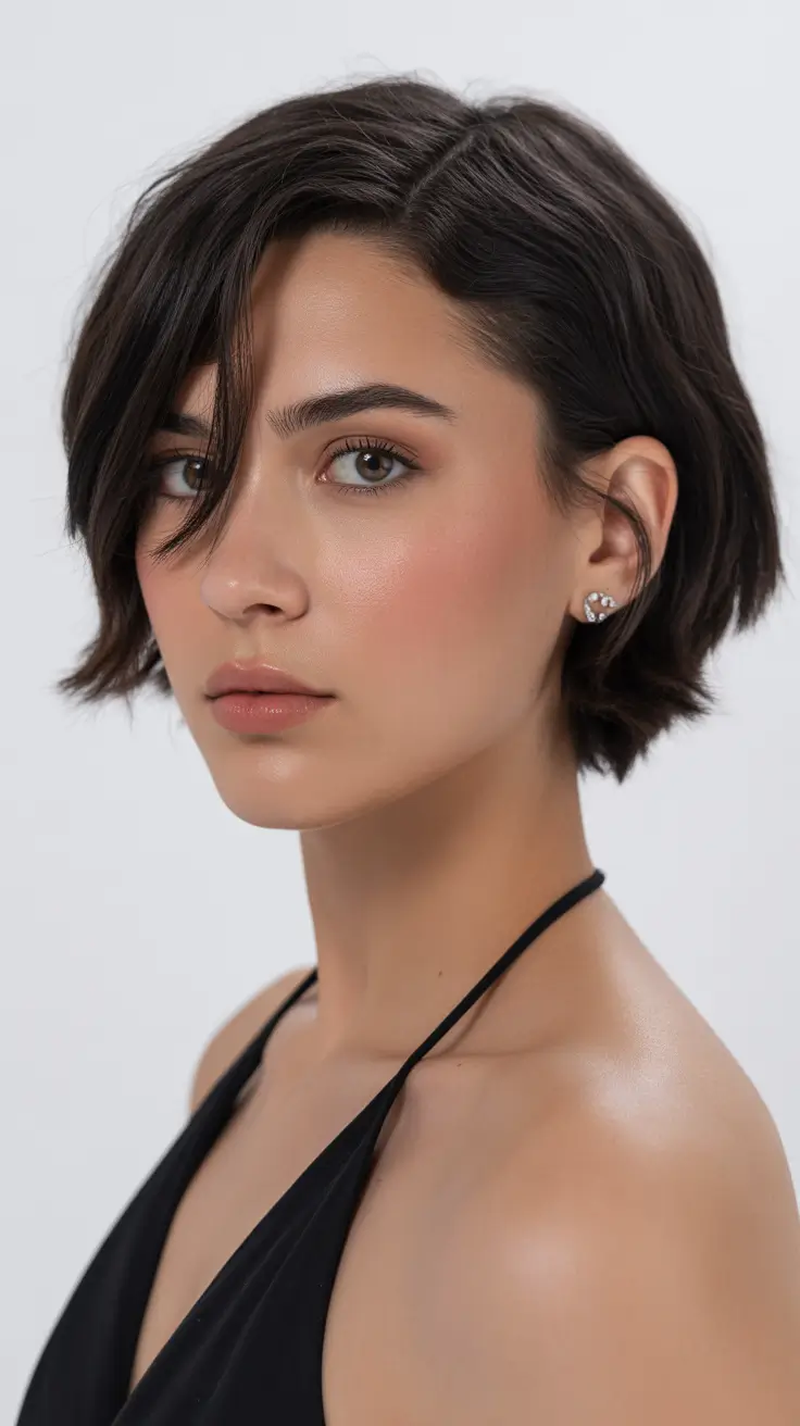 perfect spring short haircut 2026 Softly Undone Side-Part Bob With Natural Texture