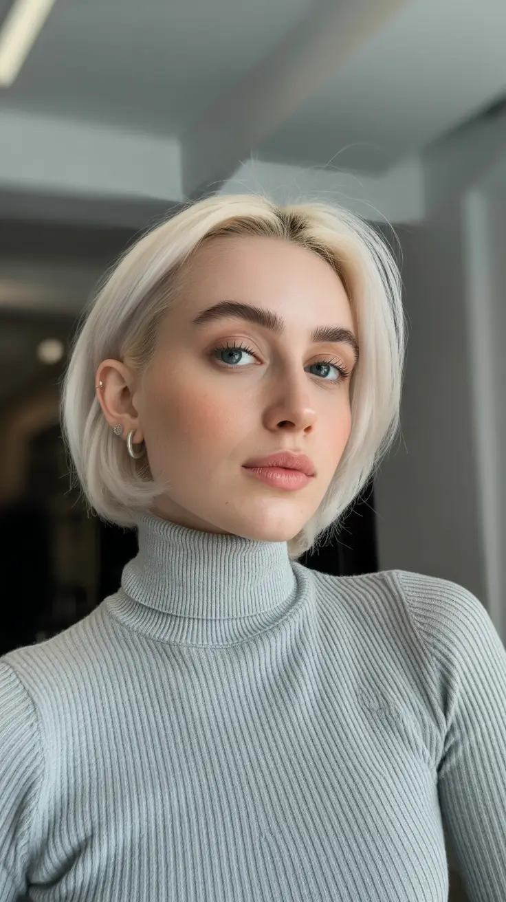 perfect spring short haircut 2026 Frosted Pearl Bob With Clean Spring Edges