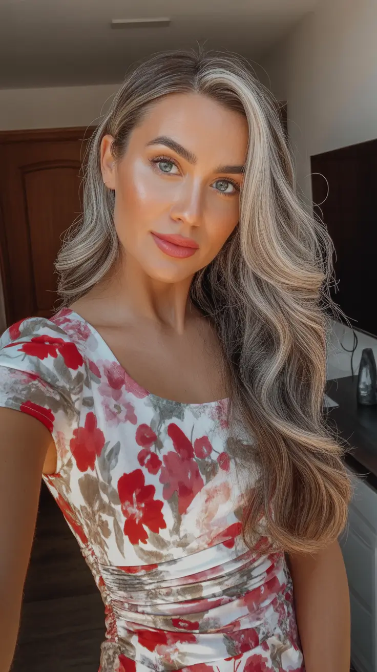 spring haircuts for women over 40 Voluminous Long Waves With Dimensional Highlights