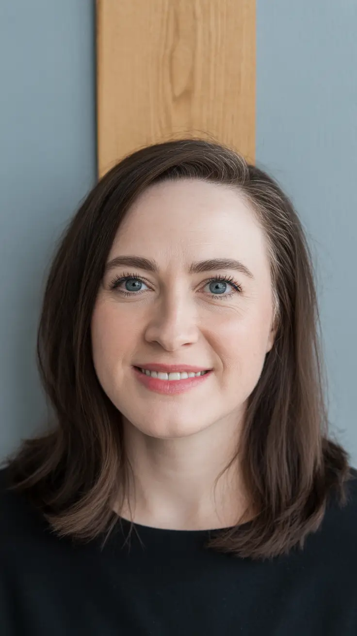 spring haircuts for women over 40 Classic Medium Cut With Subtle Layers and Natural Shine