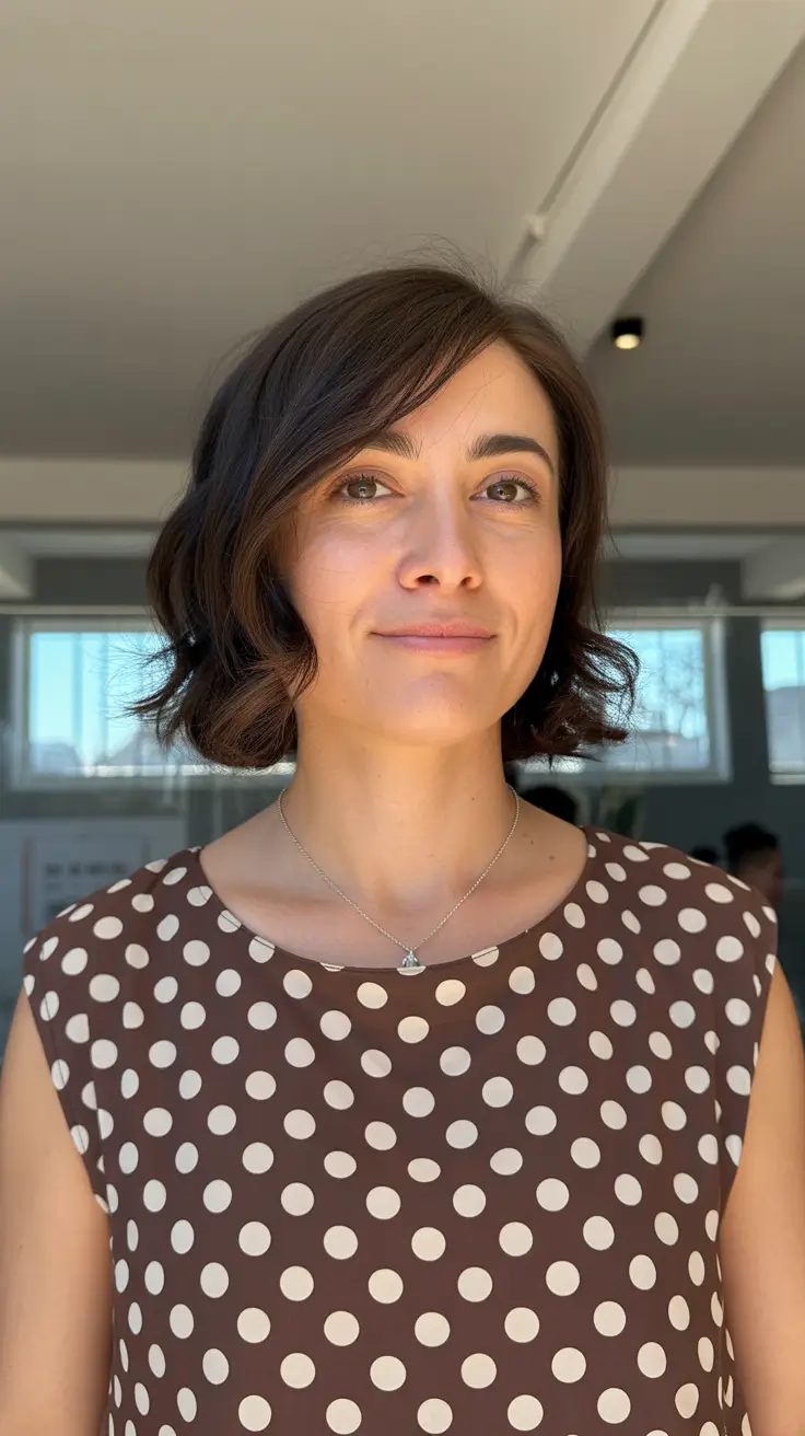 spring haircuts for women over 40 Soft Curled Short Bob With Gentle Side Part