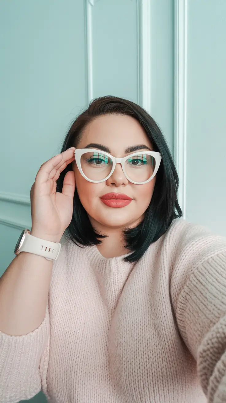 Spring Haircuts for Plus Size Women - Sleek Midnight Lob