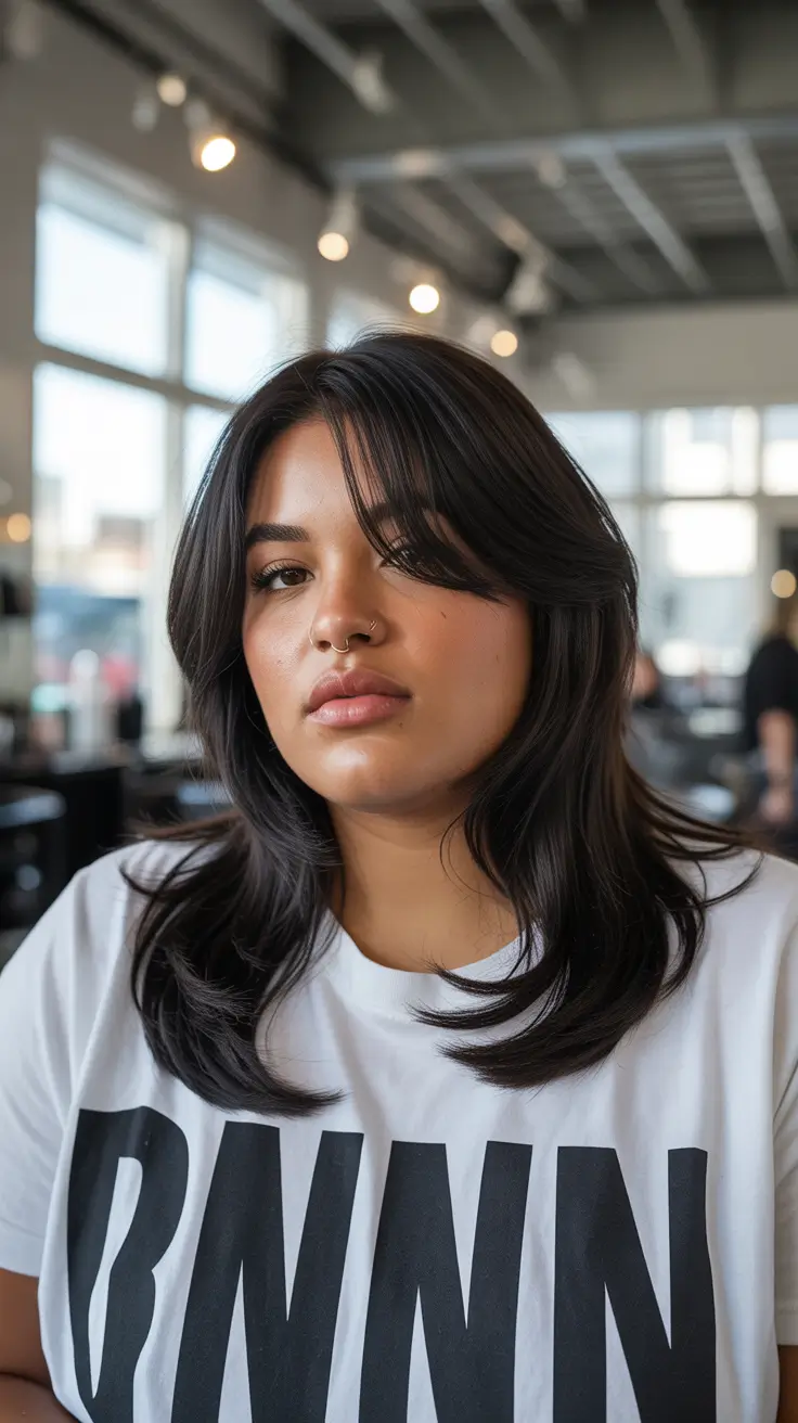 Spring Haircuts for Plus Size Women - Layered Medium Cut