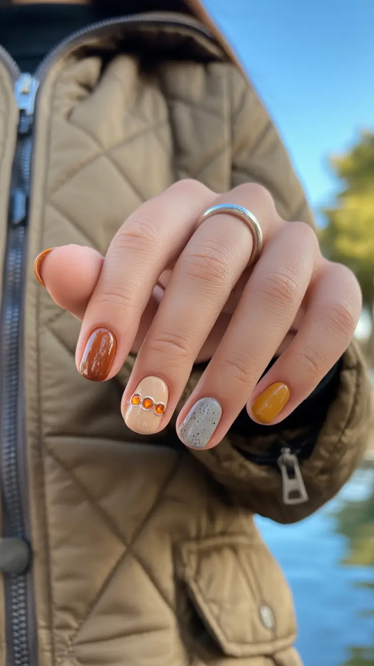 pretty short spring nails 2026 Earthy Neutrals With Subtle Texture