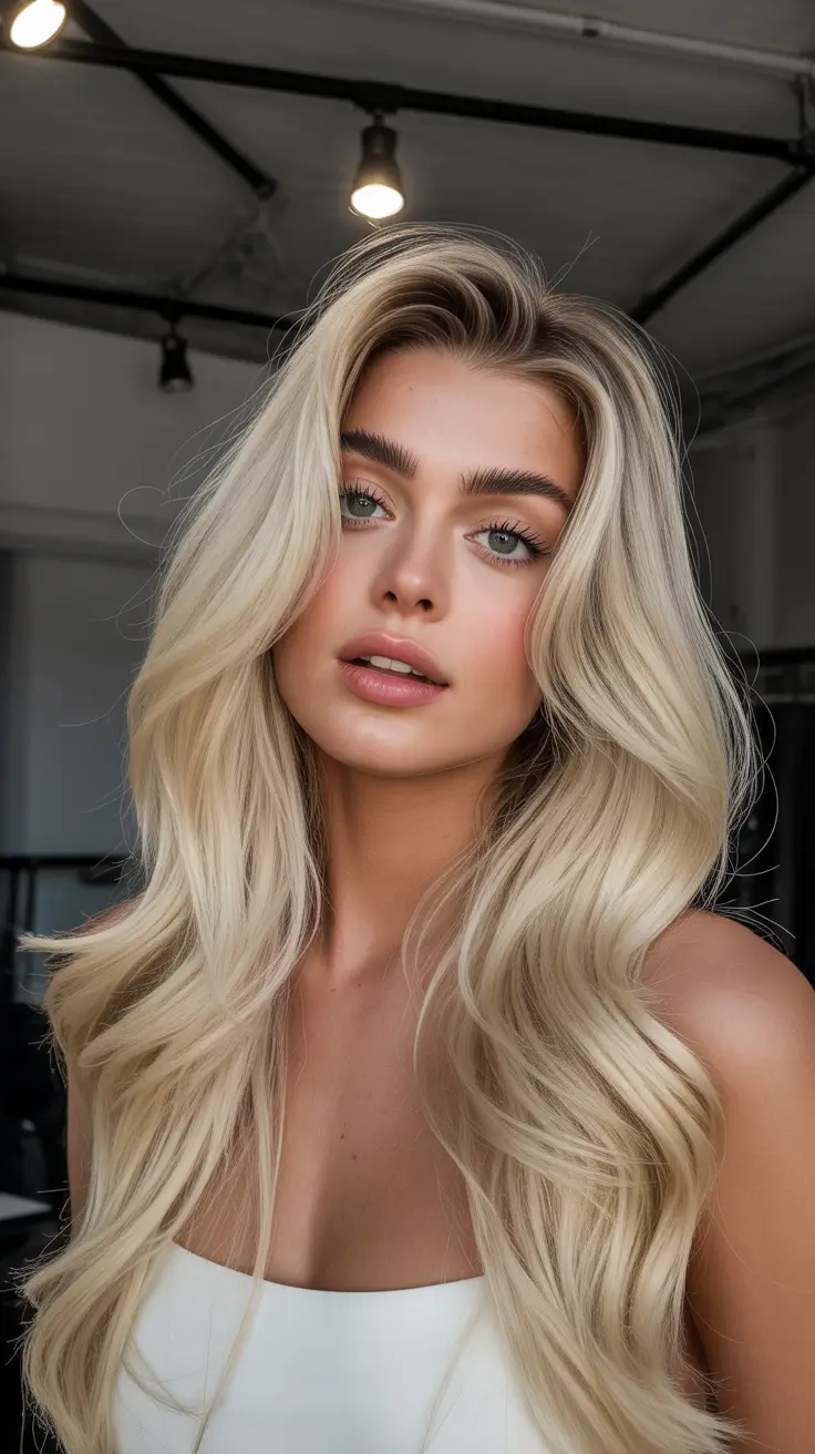 spring hair color trends 2026 Sunlit Vanilla Blonde with Soft Volume