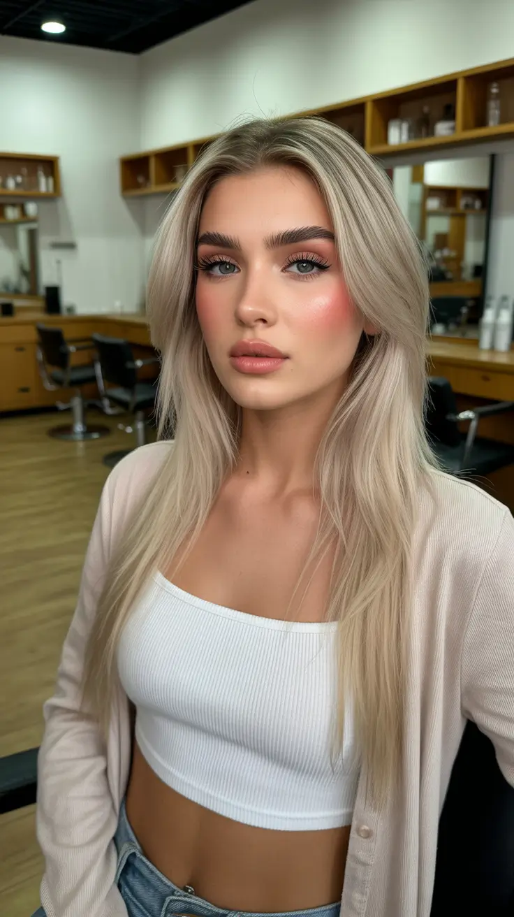 spring hair color trends 2026 Cool Ash Blonde with Minimalist Length