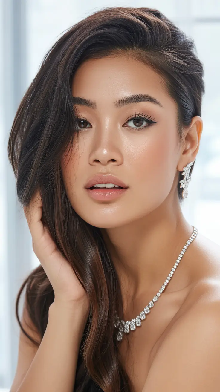 subtle spring brunette hair color 2026 Soft Espresso Waves with Springlight Warmth