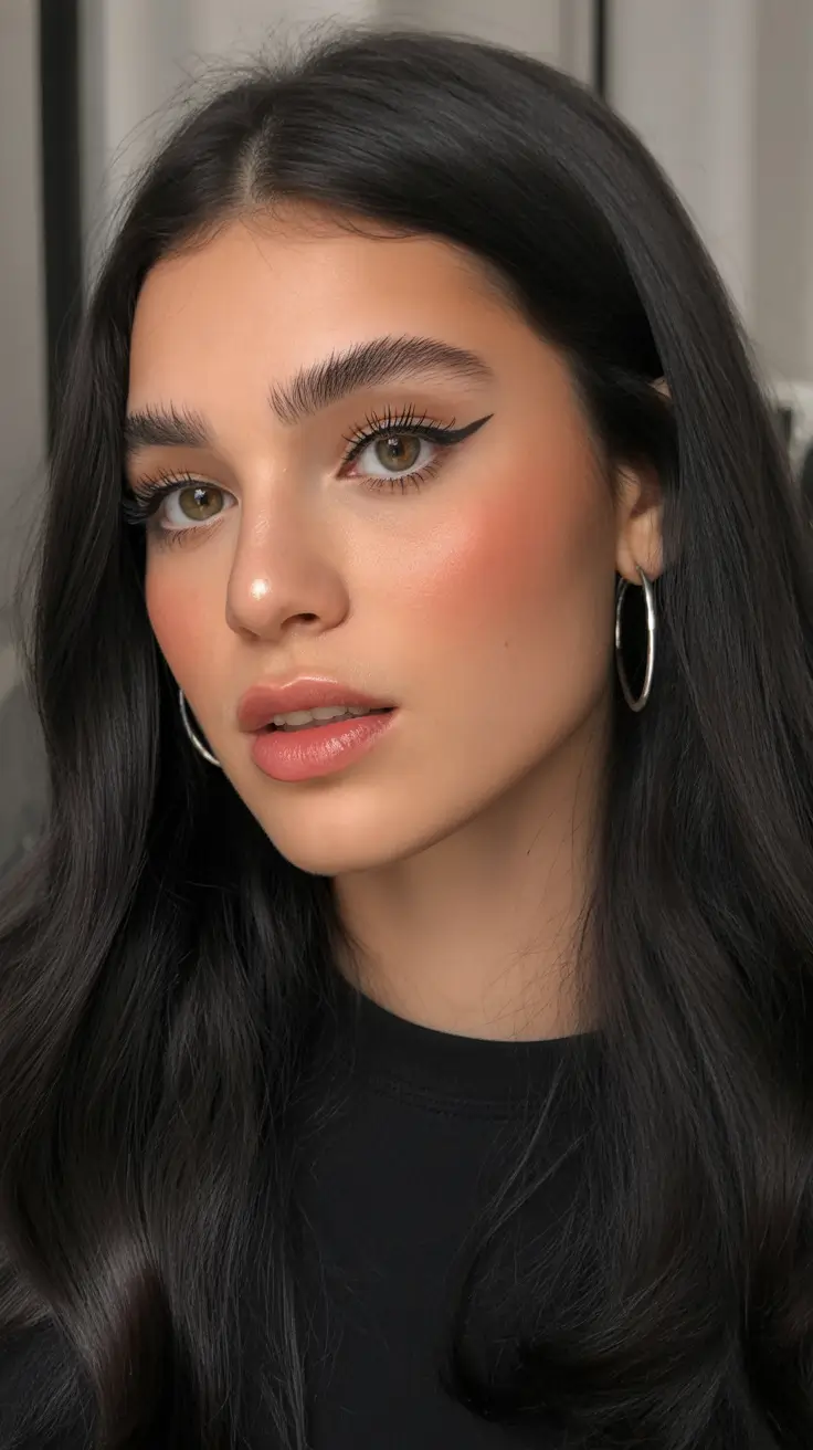 subtle spring brunette hair color 2026 Deep Midnight Brunette with Gentle Soft-Glow Dimensionality