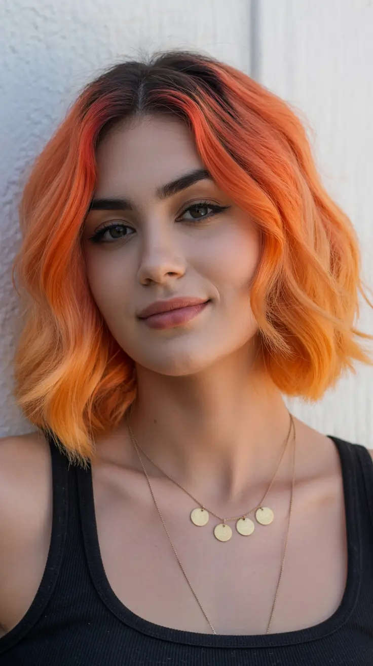 warm spring hair color ideas 2026 to look younger Soft Copper Bob With Lived-In Warmth