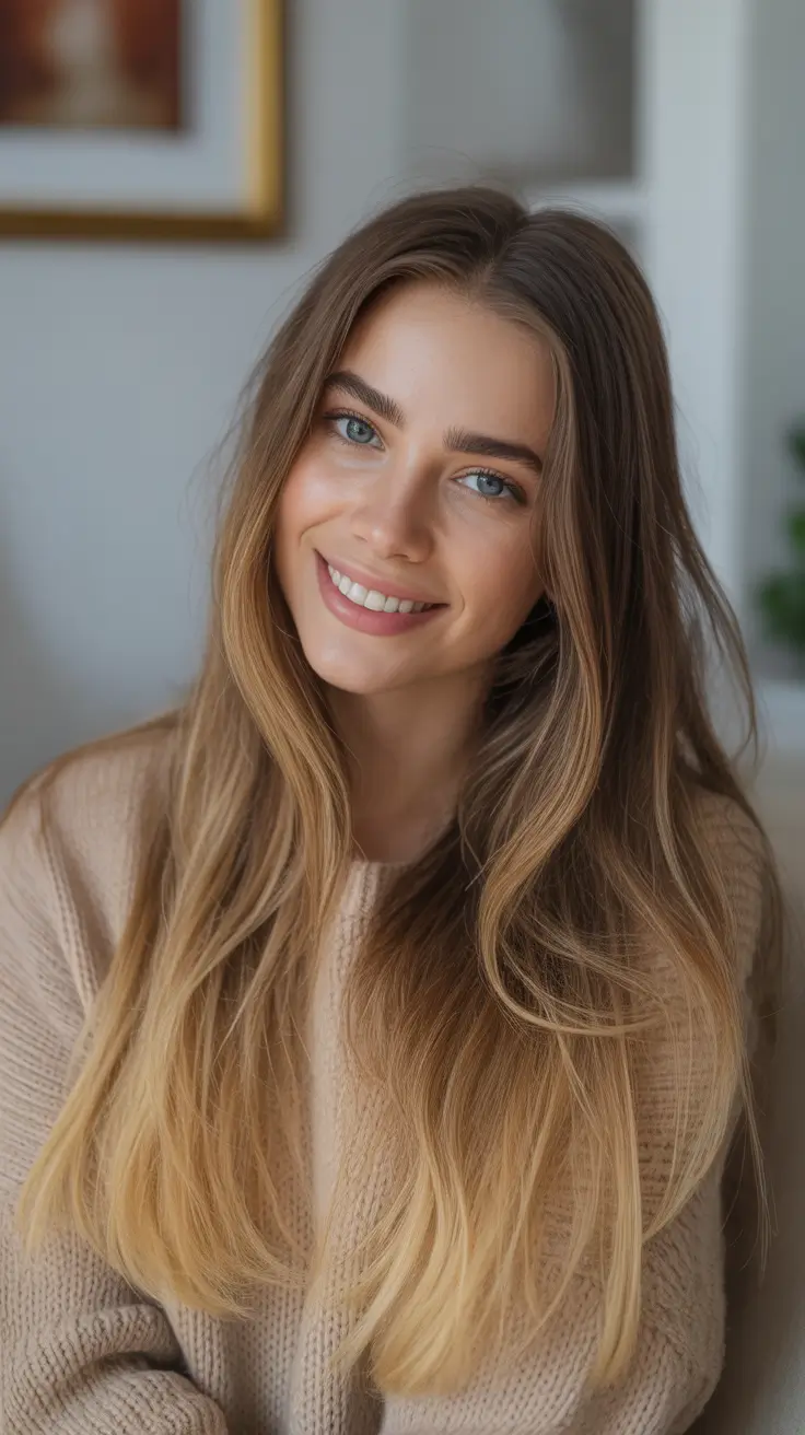 warm spring hair color ideas 2026 to look younger Warm Balayage Brunette With Lightened Ends