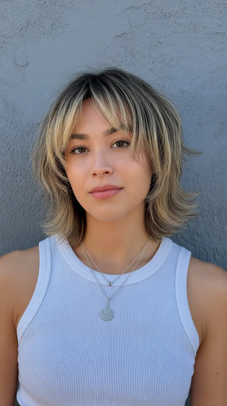 warm spring hair color ideas 2026 to look younger Soft Shag With Warm Blonde Highlights