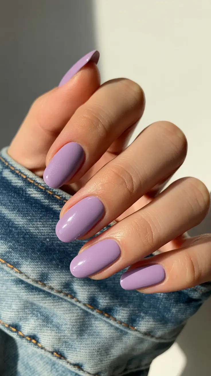 boho spring almond nails 2026 Soft Lavender Minimal Almond