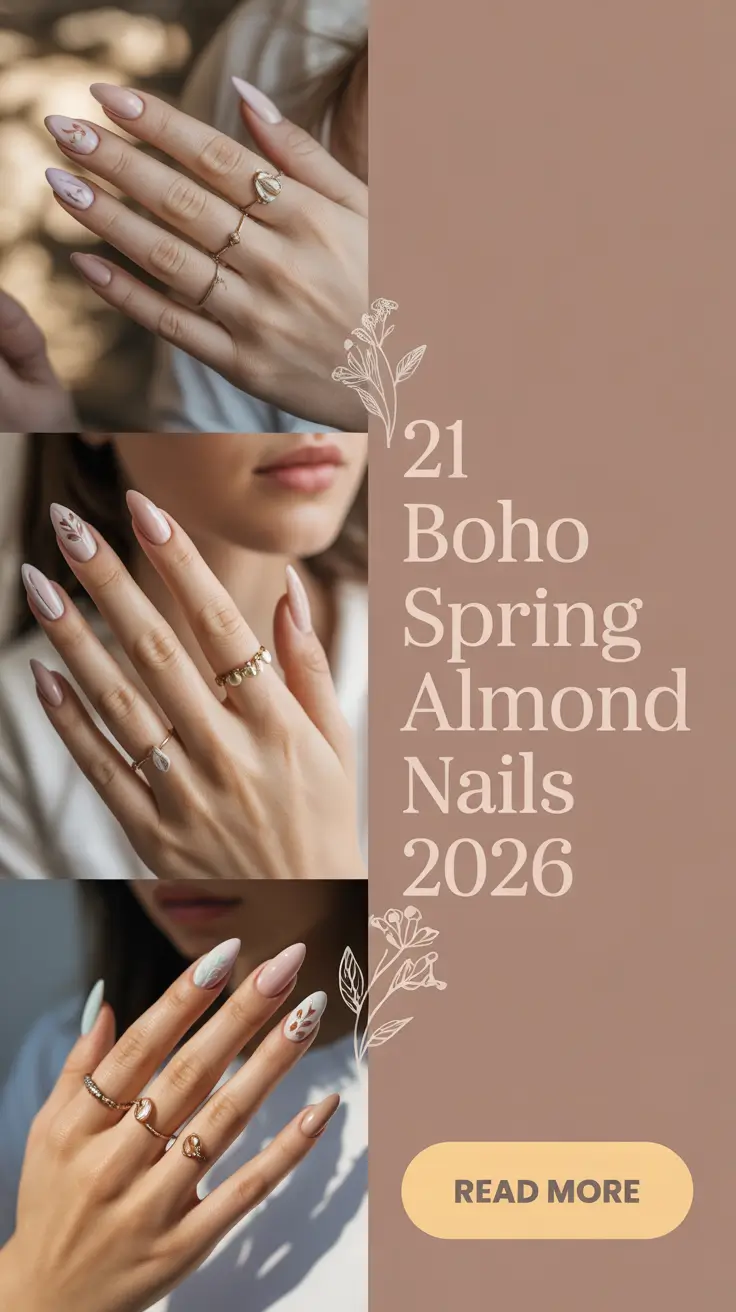 Boho Spring Almond Nails 2026: Free-Spirited Ideas for a Cute Pastel Manicure