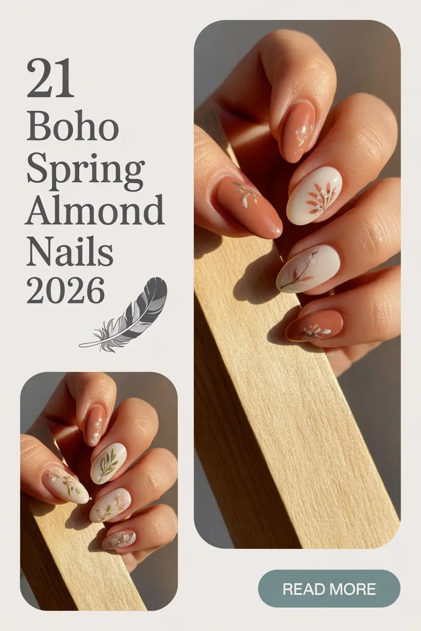 Boho Spring Almond Nails 2026: Free-Spirited Ideas for a Cute Pastel Manicure