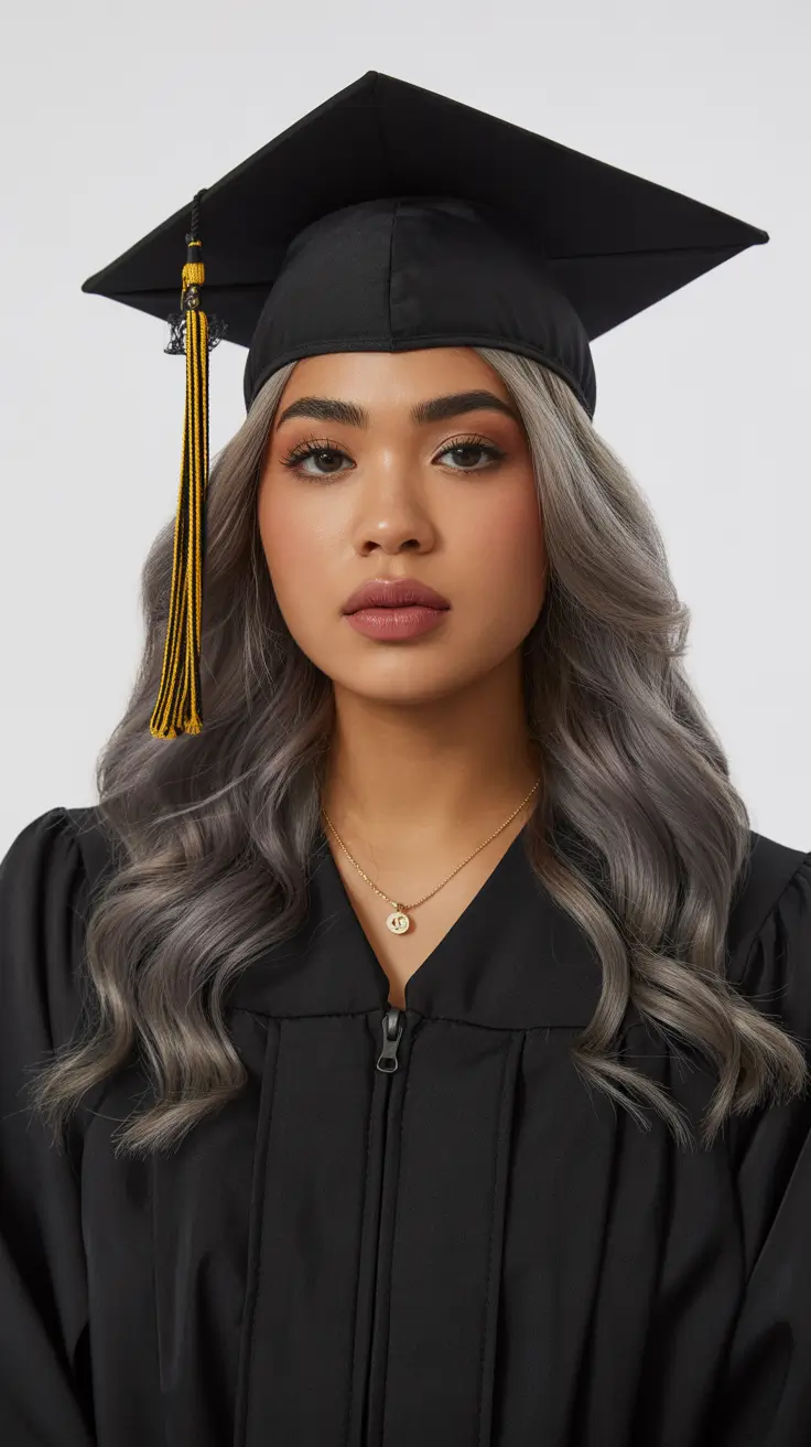 graduation hairstyles ideas 2026 Cool-Toned Soft Waves That Elevate Classic Graduation Style