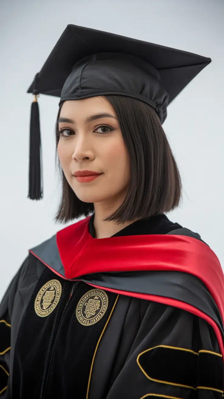 graduation hairstyles ideas 2026 Chic Short Bob That Proves Short Hair Wins at Graduation Too