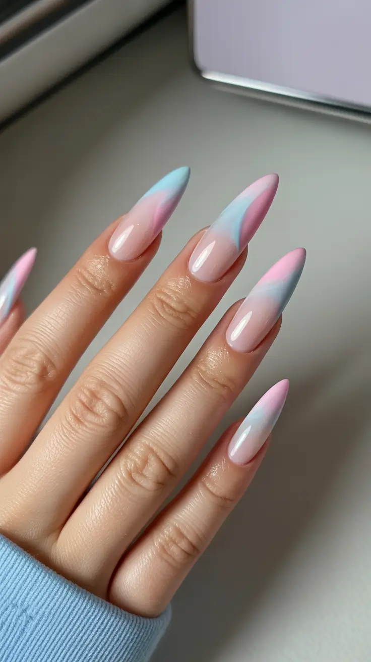 graduation nails ideas 2026 Dreamy Pastel Ombre Almond Nails for a Soft 2026 Finish
