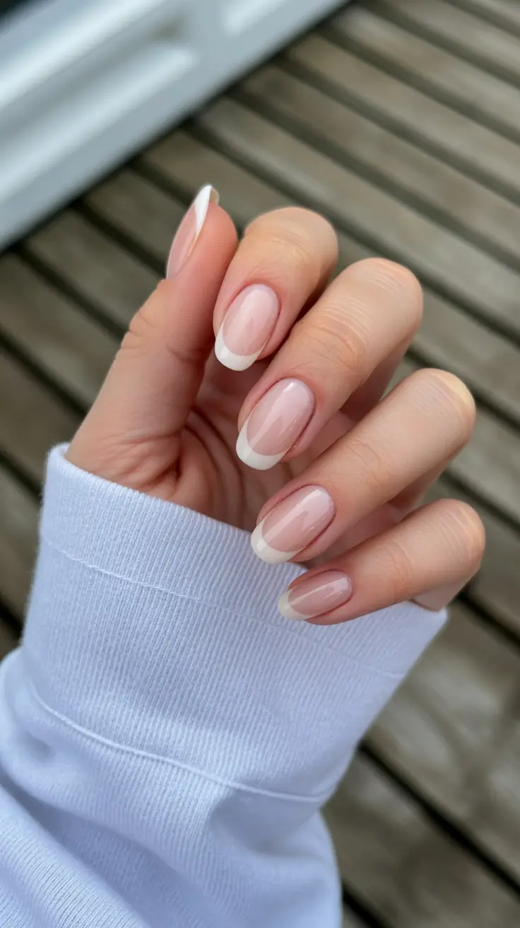 graduation nails ideas 2026 Classic Milky French for That Timeless Graduation Look