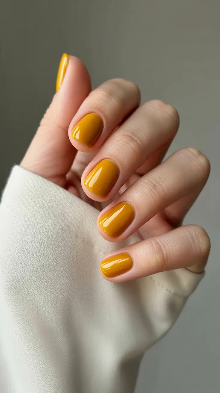 summer short nail inspo 2026 Juicy Mustard Yellow for Sun Drenched Days